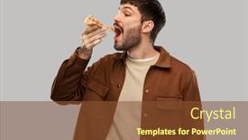  Presentation with fast food - PPT layouts featuring fast-food-and-people-concept background and a tawny brown colored foreground