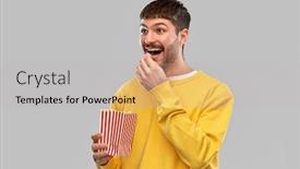  Presentation with fast food - Presentation theme featuring fast-food-and-people-concept background and a light gray colored foreground