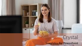  Presentation with fast food - Presentation theme having fast-food-and-people-concept background and a red colored foreground