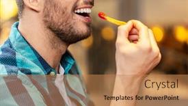  Presentation with french restaurant - PPT theme consisting of fast-food-and-people-concept background and a coral colored foreground