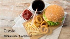  Presentation with fast food - PPT layouts having fast food and unhealthy eating background and a coral colored foreground