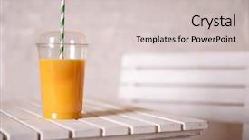  Presentation with fast food - Presentation enhanced with recycling plastics - orange juice in fast food background and a soft green colored foreground