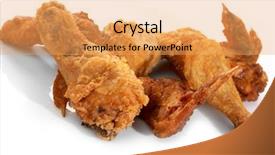  Presentation with food chicken - PPT layouts featuring fast food fries - chicken legs on the white background and a yellow colored foreground