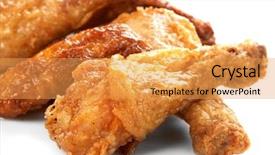  Presentation with food chicken - Slide set consisting of fast food fries - chicken legs on the white background and a yellow colored foreground