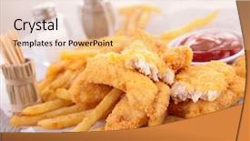  Presentation with food chicken - PPT theme enhanced with fast food fries - fried chicken fast food background and a  colored foreground