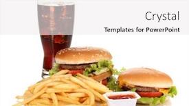  Presentation with fast food - Colorful PPT layouts enhanced with fast-food-isolated-on-white backdrop and a white colored foreground