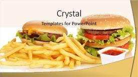  Presentation with fast food - Slide set with fast food isolated on white background and a lemonade colored foreground