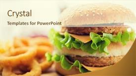  Presentation with junk food - Cool new presentation with fast food junk-food backdrop and a cream colored foreground