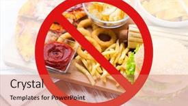  Presentation with diet low carb - Presentation design with fast food low carb diet background and a coral colored foreground