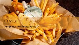  Presentation with food meals - Presentation design having fast-food-meals-on-dark background and a  colored foreground