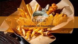  Presentation with food meals - Presentation theme featuring fast-food-meals-on-dark background and a gold colored foreground