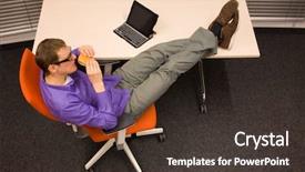  Presentation with fast food - Cool new PPT theme with fast food in the office backdrop and a tawny brown colored foreground