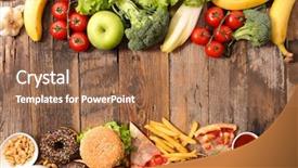  Presentation with fast food - PPT theme consisting of fast food or health food background and a coral colored foreground