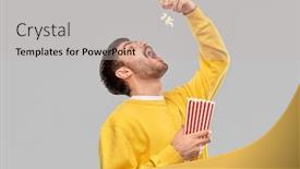  Presentation with fast food - Colorful slide set enhanced with fast-food-people-concept-young backdrop and a light gray colored foreground