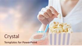  Presentation with mason jar - Slide set enhanced with fast food and people concept background and a  colored foreground