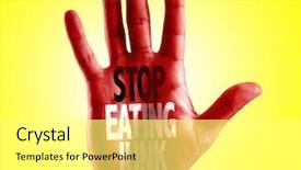  Presentation with space junk - Slide deck enhanced with fast food risks - stop eating junk written background and a white colored foreground