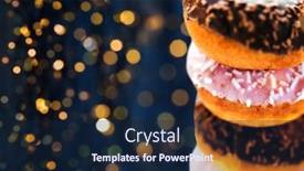  Presentation with sprinkles - Colorful slide set enhanced with fast-food-unhealthy-eating backdrop and a navy blue colored foreground