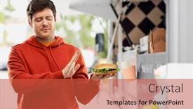  Presentation with fast food - Presentation theme consisting of fast-food-unhealthy-eating background and a red colored foreground
