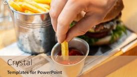  Presentation with fast food - Theme featuring fast-food-unhealthy-eating background and a coral colored foreground