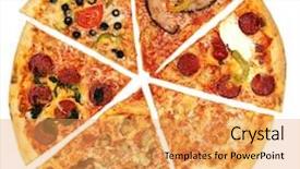  Presentation with pizza - Audience pleasing presentation consisting of fast food white background - pizza backdrop and a yellow colored foreground