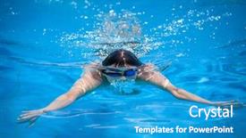  Presentation with swimming - Cool new PPT layouts with fast forward - young man swimming backdrop and a teal colored foreground