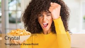  Presentation with generational african american culture and food - Colorful slide deck enhanced with fast furious - african american woman holding backdrop and a gold colored foreground