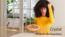  Presentation with eat - Presentation theme featuring fast furious - african american woman ready background and a yellow colored foreground