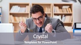  Presentation with junk food - Colorful PPT layouts enhanced with fast furious - hungry funny businessman eating junk backdrop and a  colored foreground