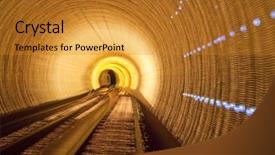  Presentation with china shanghai - Presentation theme featuring fast furious - subway train speeding background and a gold colored foreground