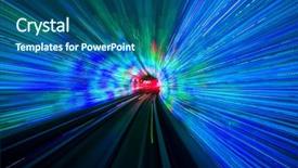  Presentation with china shanghai - Colorful PPT theme enhanced with fast furious - subway train speeding backdrop and a ocean colored foreground