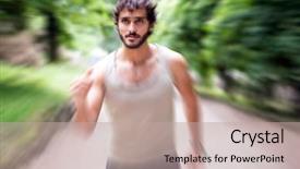  Presentation with park - Audience pleasing theme consisting of fast in a park radial backdrop and a coral colored foreground