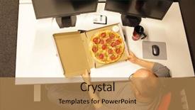  Presentation with office ergonomics man worker exercising - Amazing presentation theme having fast meal in office - man backdrop and a coral colored foreground