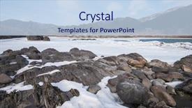  Presentation with winter river - Amazing slide set having fast mountain river katun backdrop and a sky blue colored foreground