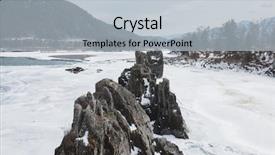  Presentation with siberia - Theme consisting of fast mountain river katun background and a light gray colored foreground