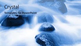  Presentation with mountain stream - Slide deck consisting of fast mountain stream flowing background and a  colored foreground