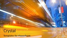  Presentation with bus - Audience pleasing presentation consisting of fast moving bus at night backdrop and a gold colored foreground