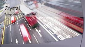  Presentation with bus - Slides featuring fast moving bus background and a light gray colored foreground