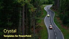  Presentation with forest road - PPT layouts having fast-moving-car-with-motion background and a wine colored foreground