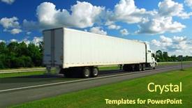  Presentation with moving fast train track - Presentation featuring fast moving truck with white background and a tawny brown colored foreground