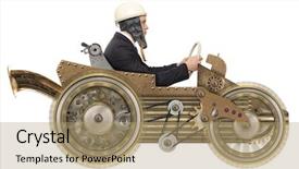  Presentation with toy model - Slide deck consisting of fast on a toy car background and a coral colored foreground