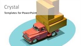  Presentation with order - Presentation design consisting of fast-order-delivery-by-car background and a white colored foreground