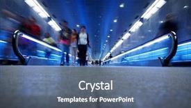  Presentation with elderly people walking difficulties - Slide deck with fast pace - people walking in subway background and a ocean colored foreground