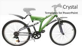  Presentation with bicycle - Colorful slide deck enhanced with fast racing - bicycle isolated under the white backdrop and a white colored foreground