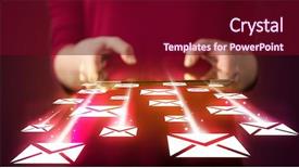  Presentation with email - Theme consisting of fast reading - hand holding tablet and sending background and a wine colored foreground