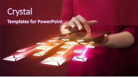  Presentation with hand holding puzzle piece - Cool new presentation theme with fast reading - hand holding tablet and sending backdrop and a tawny brown colored foreground