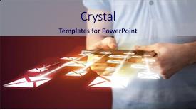  Presentation with email - Slides having fast reading - hand holding tablet and sending background and a sky blue colored foreground