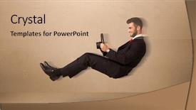  Presentation with sleepy yawning man driving car - Slide deck having fast reading - happy funny man driving background and a lemonade colored foreground