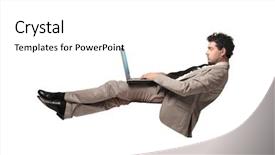  Presentation with cyber stalking computer laptop suffering - PPT layouts enhanced with fast reading - levitating businessman using a laptop background and a white colored foreground