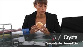  Presentation with eating disorders anorexia - Cool new slides with fast reading - woman eating a hamburger backdrop and a dark gray colored foreground