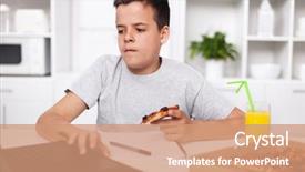  Presentation with project managment - Cool new PPT theme with fast reading - young teenager boy working backdrop and a coral colored foreground